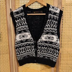 Black and White Patterned Vest